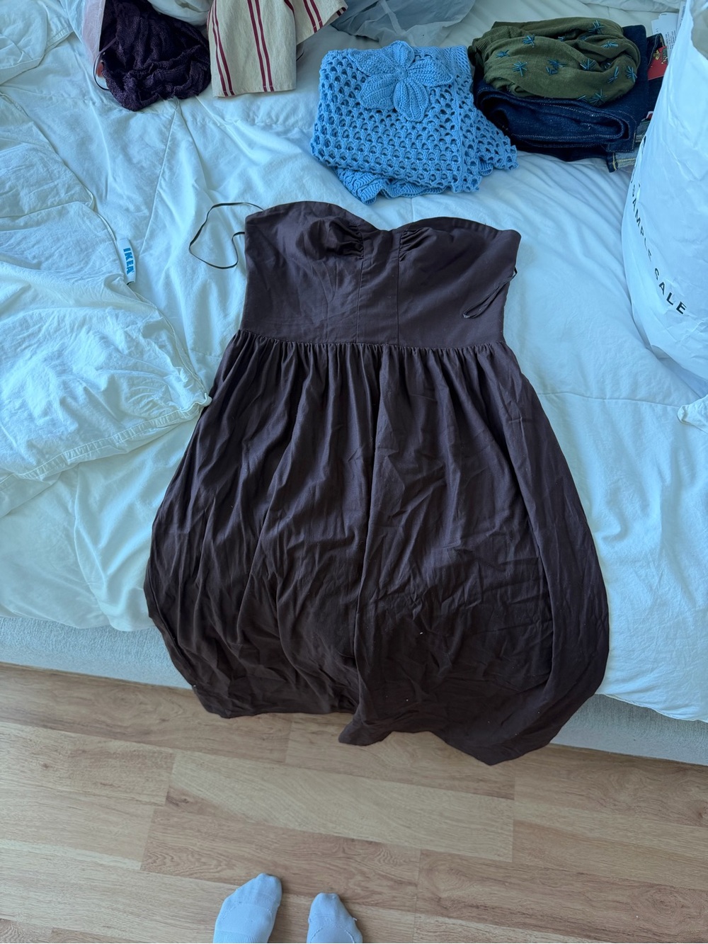 Reformation Strapless Chocolate Brown Sundress